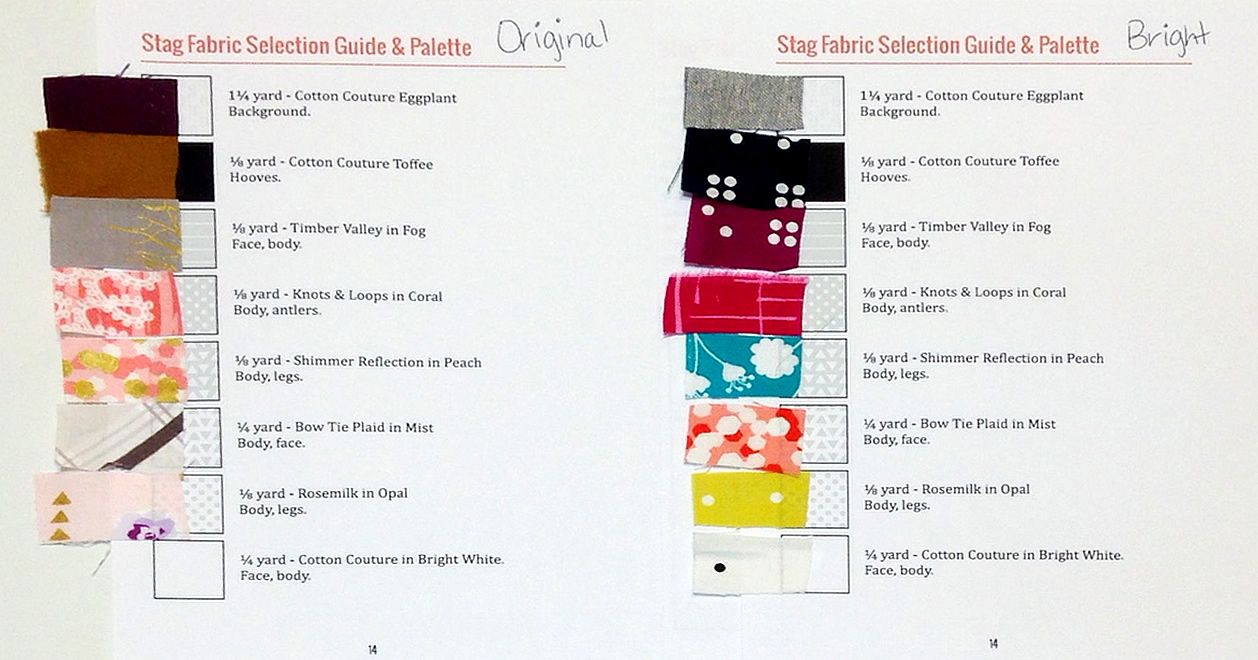 Original: Michael Miller Cotton Couture (CC) Eggplant, CC Toffee, Brambleberry Ridge (BR) Timber Valley in Fog, BR Knots & Loops in Coral, BR Shimmer Reflection in Peach, BR Bow Tie Plaid in Mist, BR Rosemilk in Opal, CC Bright White Bright: Unknown linen blend, Waterfront Park (WP) Domino Dots in Navy, WP Domino Dots in Jewel, Madrona Road Haystack in Fuschia, Peacock Lane Falling Flowers in Turquoise, WP Reflection in Coral, WP Domino Dots in Starfruit, WP Domino Dots in White