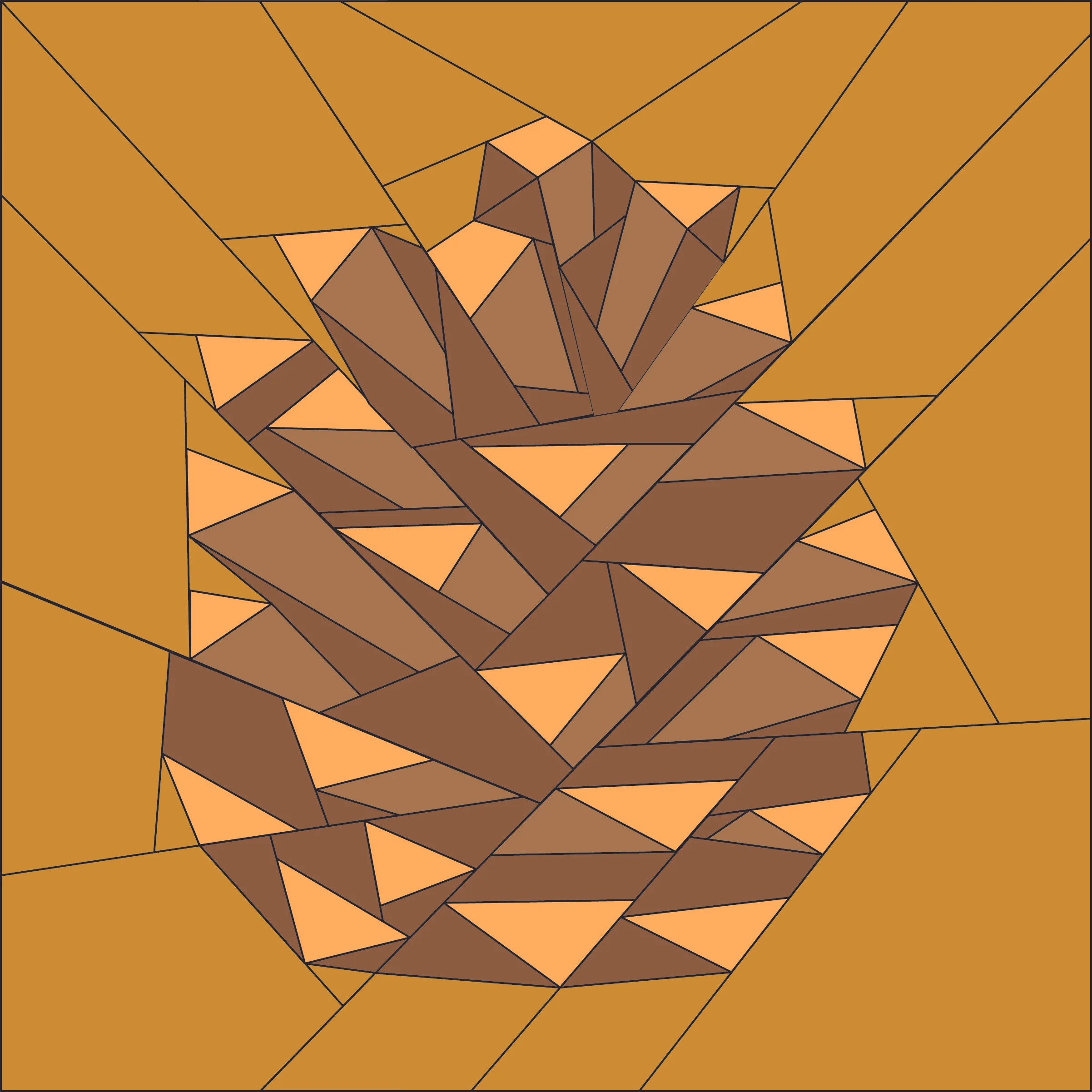 Forest Abstractions Quilt: The Pinecone
