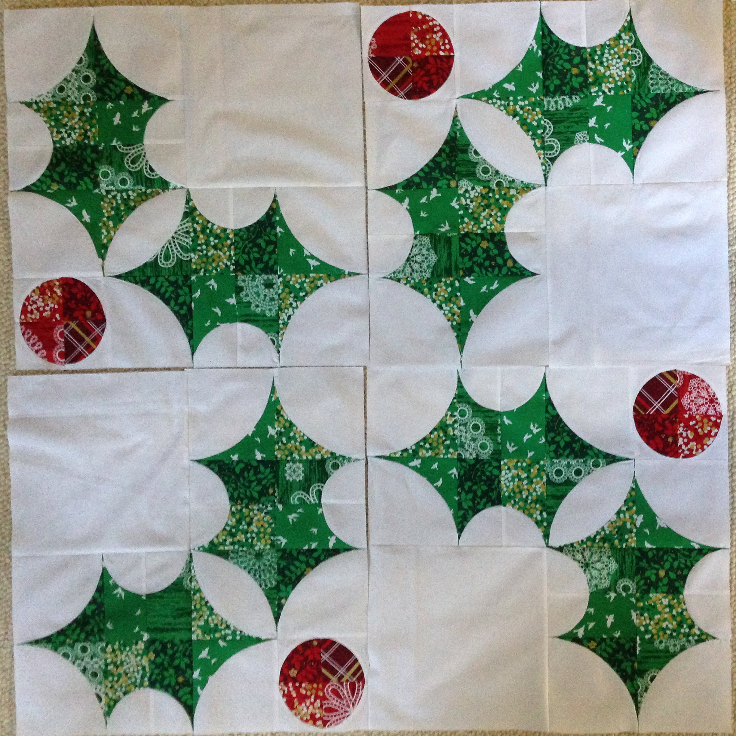 The Holly Holiday Quilt 55 x 55 Quilt Foundation Paper Piecing Pattern