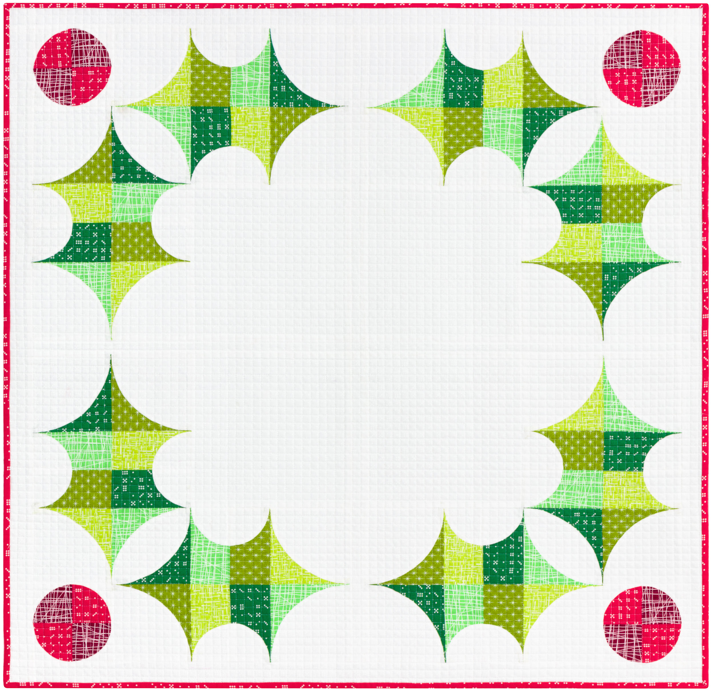 The Holly Holiday Quilt 55 x 55 Quilt Foundation Paper Piecing Pattern