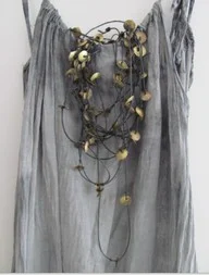  forged brass on cotton&nbsp;  $125.00 each&nbsp;     (shown 3 necklaces ) 