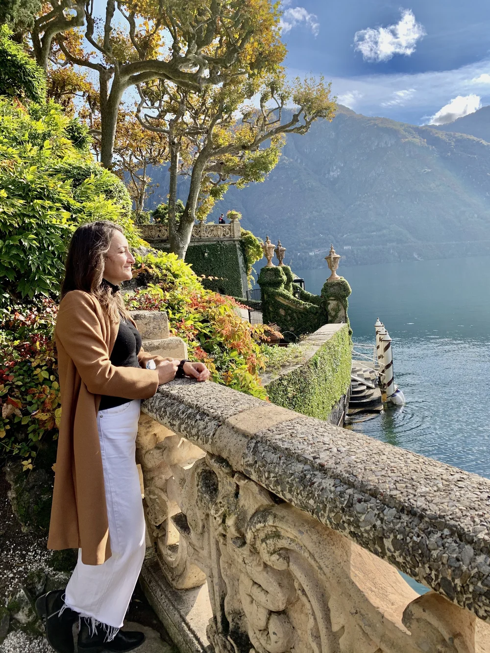 Jenny enjoying the spectacular Villa del Balbianello 