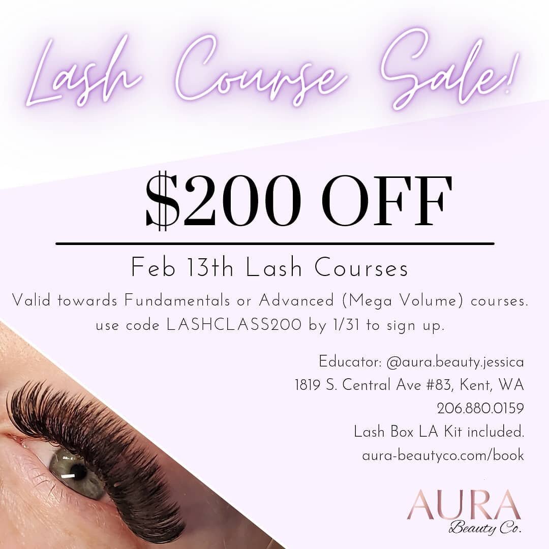 ⚠️NEW COURSE DATE!⚠️

If you've been wanting to become a lash artist, or advance your current skills, now's the time! 
Use discount code: 
➡️ LASHCLASS200 ⬅️ 
on our February 13th classes! 
Aura-beautyco.com/book

Includes your kit, manual, a private