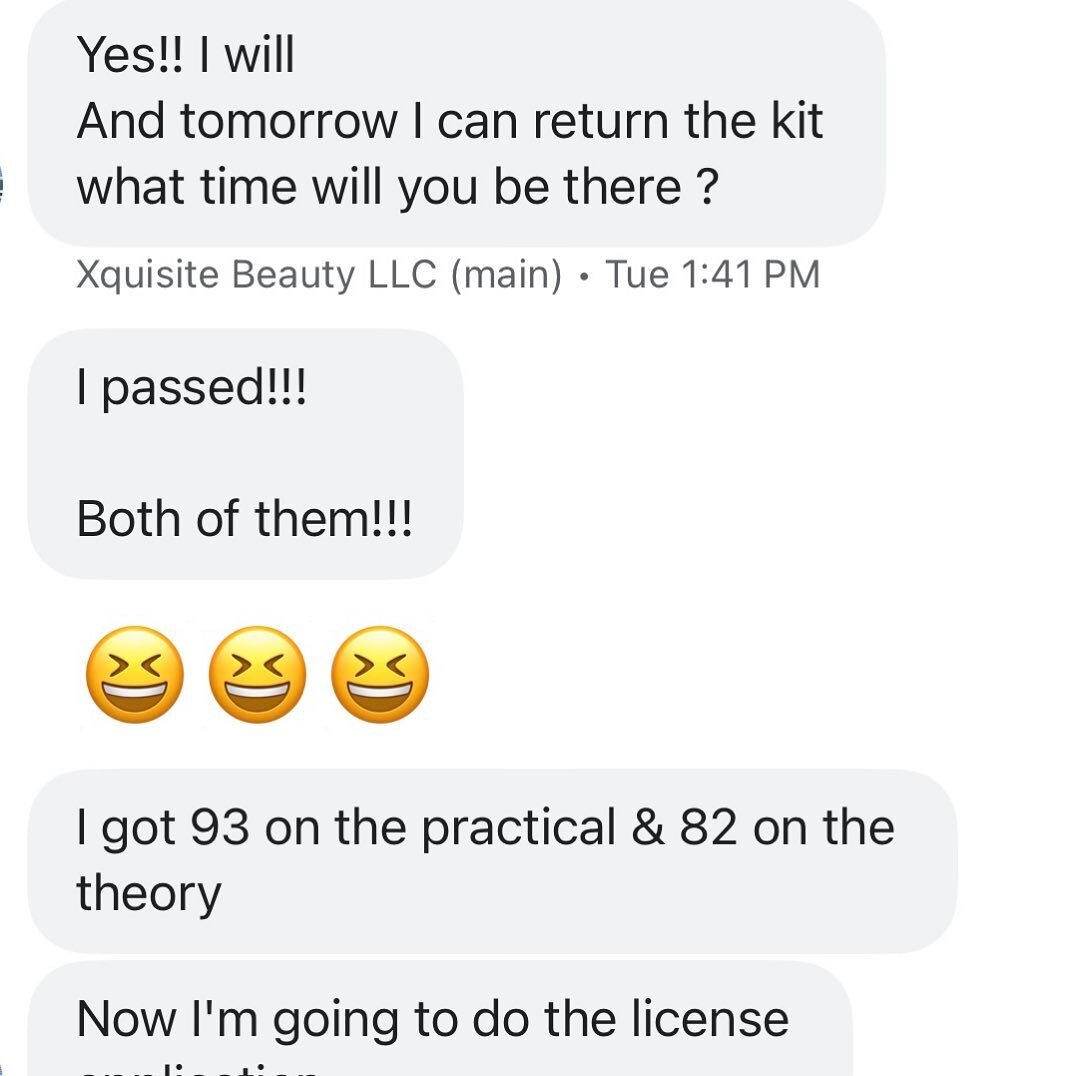 My first student to have taken her esthetics practical and written exam since I launched my esthetics program passed both on her first try! I am so proud of her! Running a school by yourself feels like I&rsquo;m working all day, 7 days a week, but th