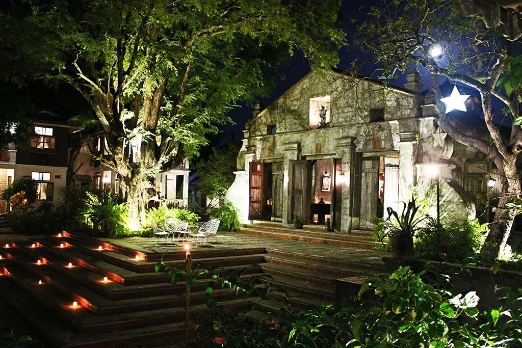 In the center of Sitio Remedios Heritage Village is this wonderfully constructed chapel that appears as beautiful at night as it is during the day. 