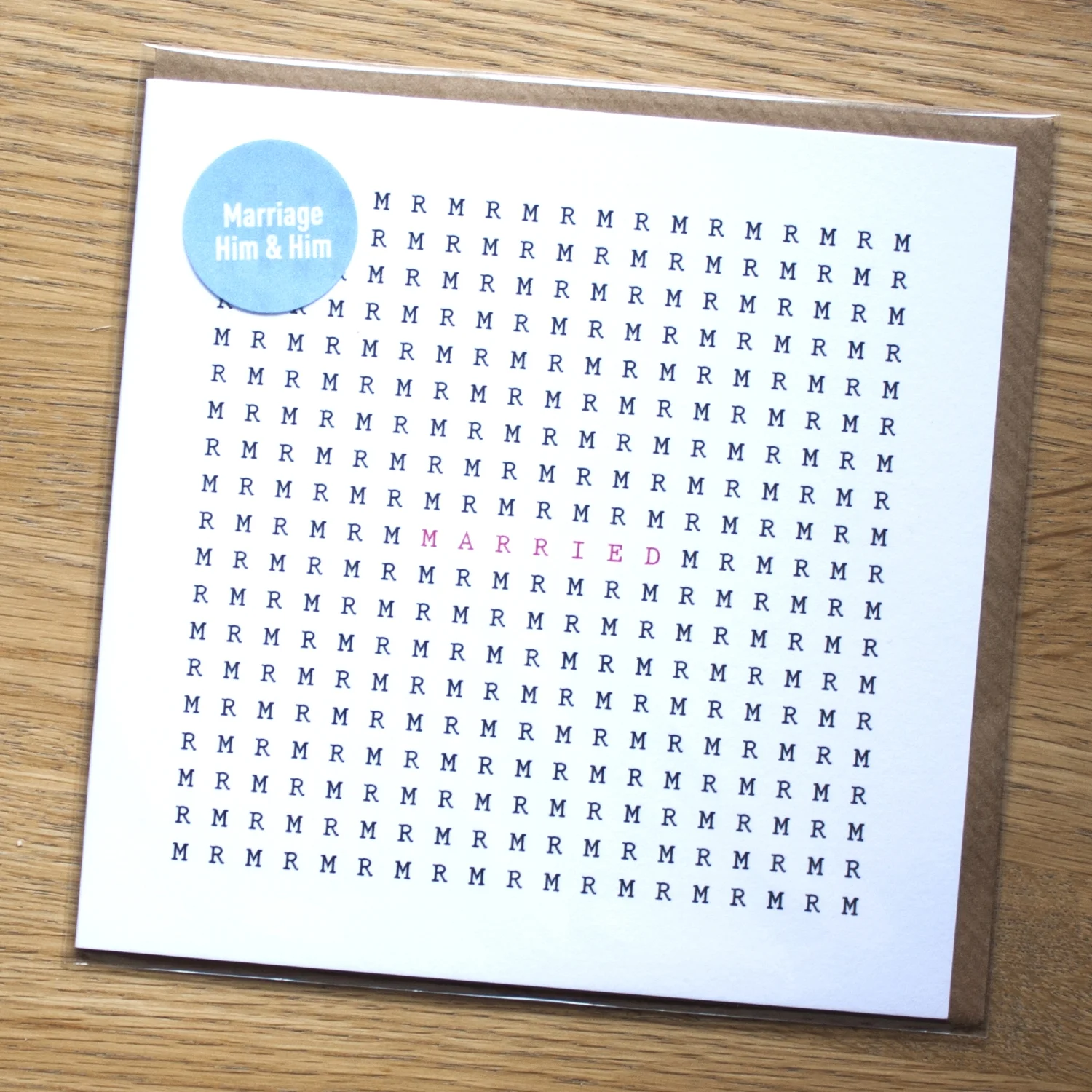 Same Sex Wedding Card Mr and Mr