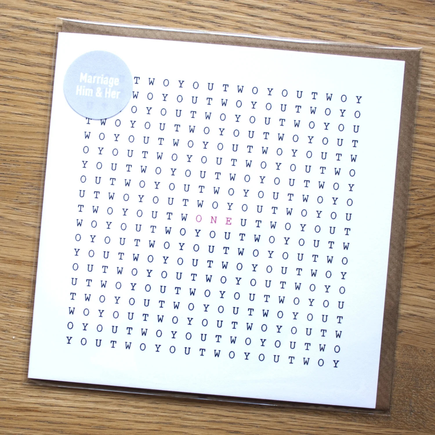 Modern Marriage Card Mr and Mrs