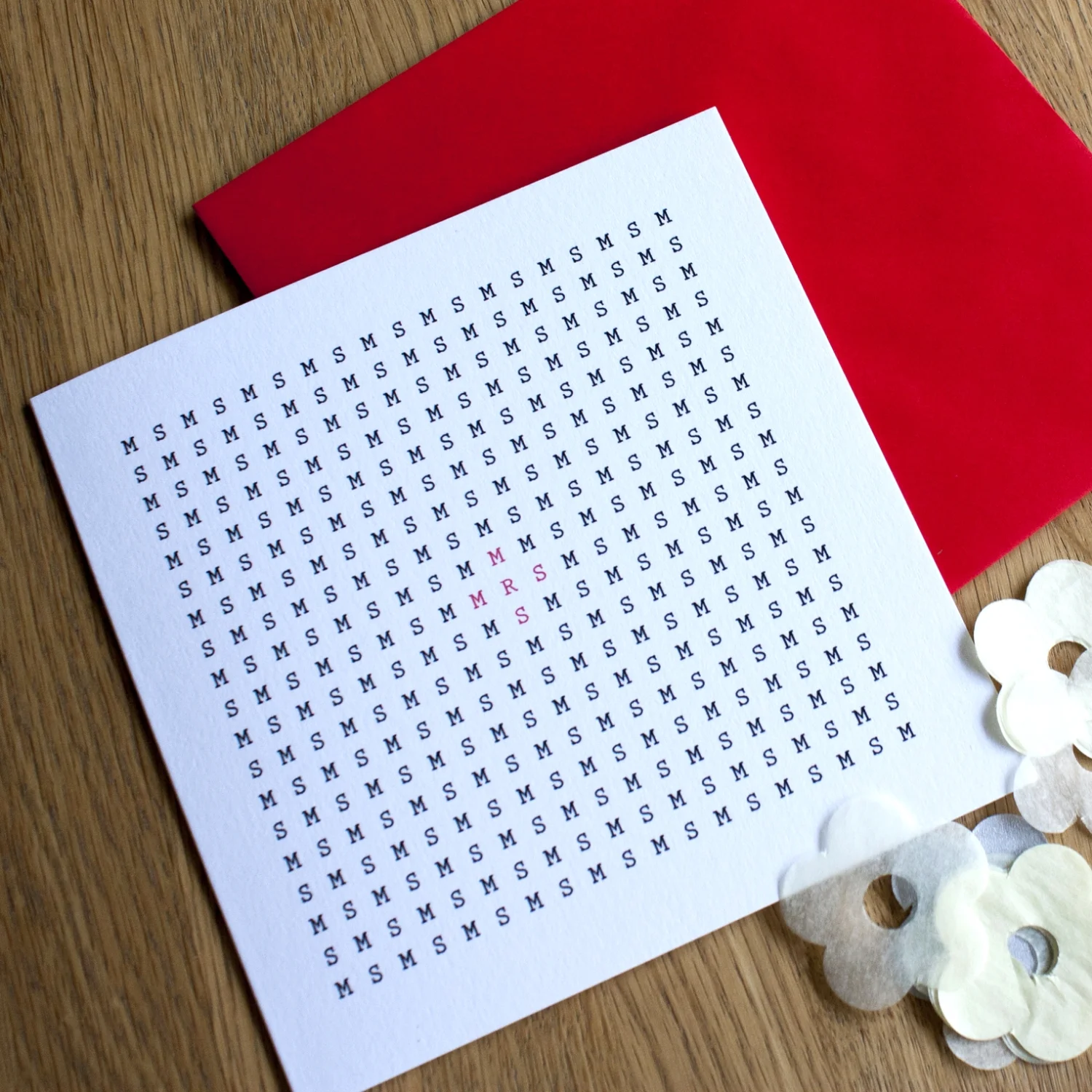 Modern Wedding Card Mrs and Mrs