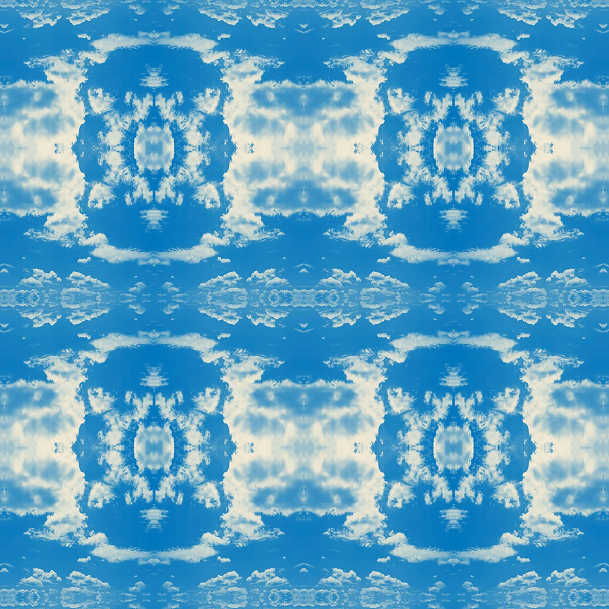 Cloud Rococo Ombre Wallpaper shown in Happy Blue, pattern