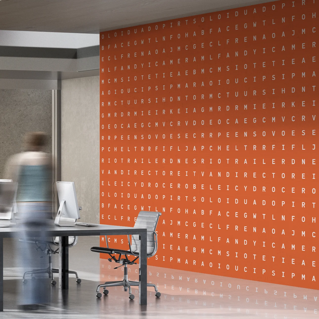 Bespoke Word Search Wallpaper - Identity Papers - custom made - your choice of words and colours