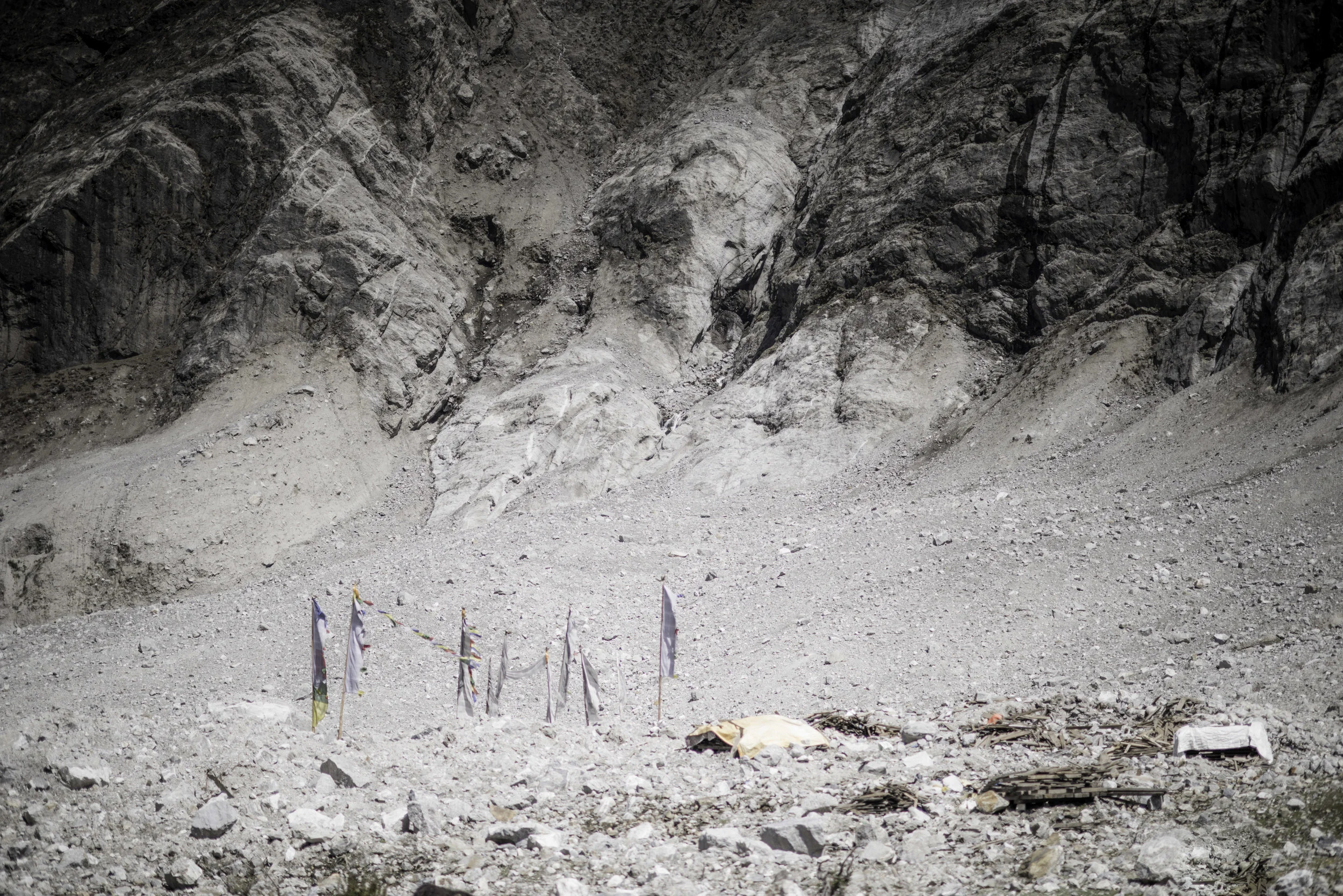   The site of Langtang village, once the heart of the national park, home to the services such as a school, medical centre and bases for army and police posts.&nbsp;  Now buried under rock from the landslide that was triggered by the 7.8 magnitude ea