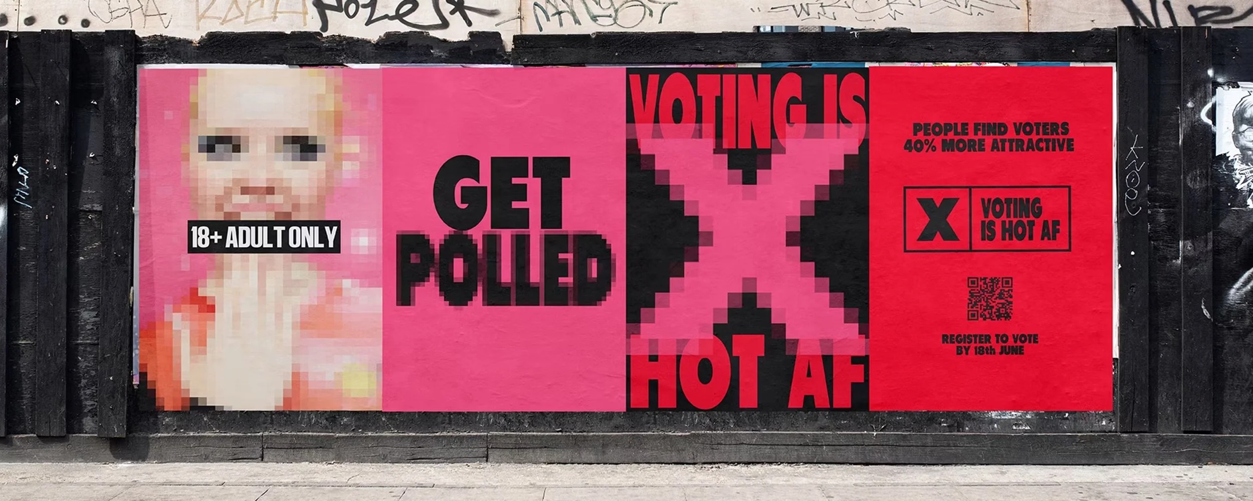 This cheeky campaign was built on the insight that voting officially makes you hotter - with 40% of 18-24 year olds finding regular voters more attractive* - the work kicks off Just Vote, an urgent campaign to encourage young people to get out and