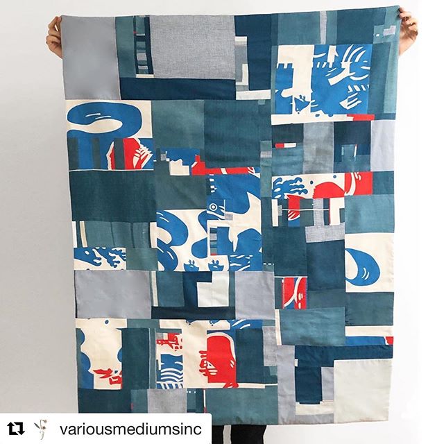 #Repost @variousmediumsinc ・・・
S H A V E D  I C E 
This quilt started life as a &ldquo;Nobori&rdquo;, a Japanese shop banner or flag used to advertise a store or stand. In this case it came from a Kakigōri shop selling shaved ice. 
I came across it 