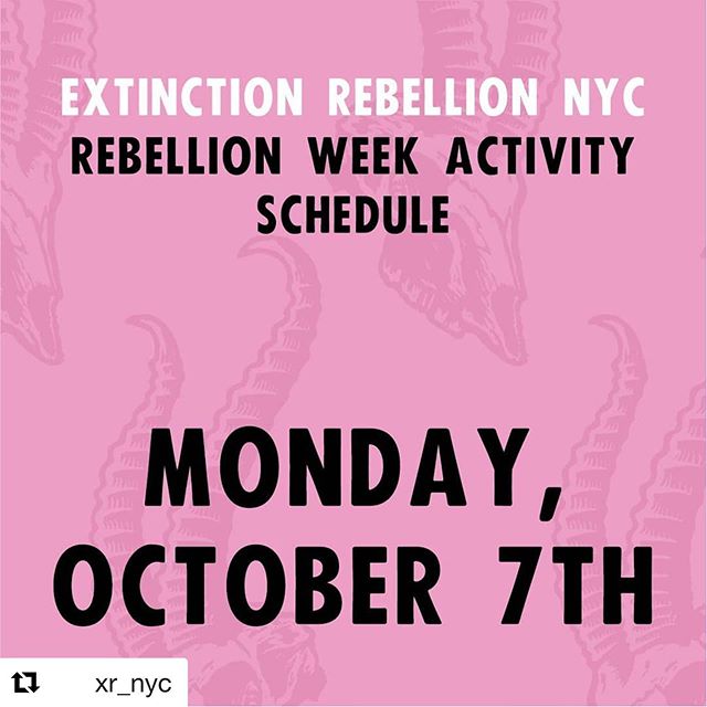 #Repost @xr_nyc 
For the full schedule and the latest updates check xrr.nyc or click link in bio. 
#XRNYC #EverybodyNow #ExtinctionRebellion #ExtinctionRebellionNYC #climatechange #climatecrisis #climateaction #RebelForLife #ActNow #ClimateEmergency 