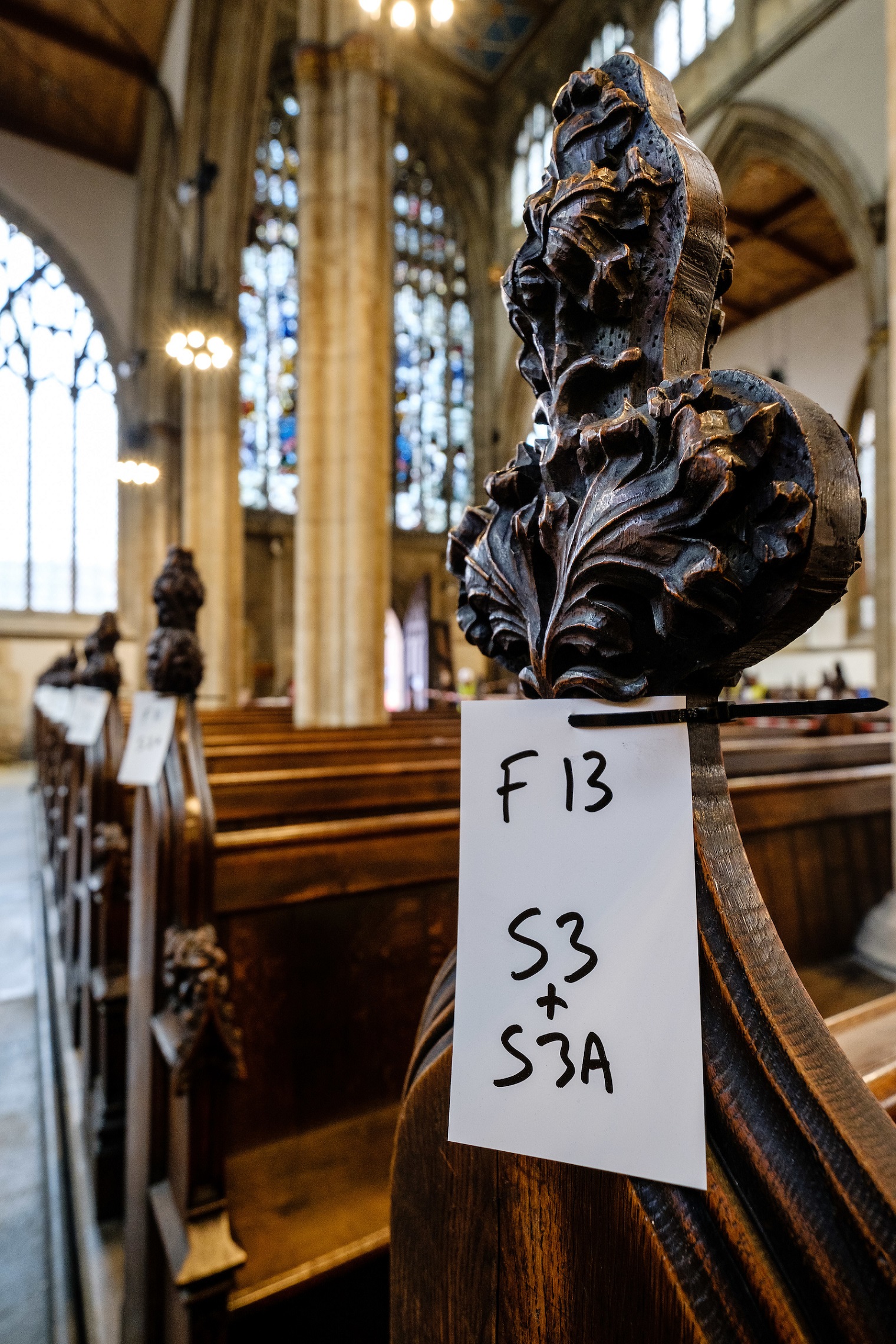 All the pews and decoratively carved pew ends are being carefully logged as part of the process of preserving Holy Trinity Church’s Victorian heritage while creating a new, flexible open space in the nave.