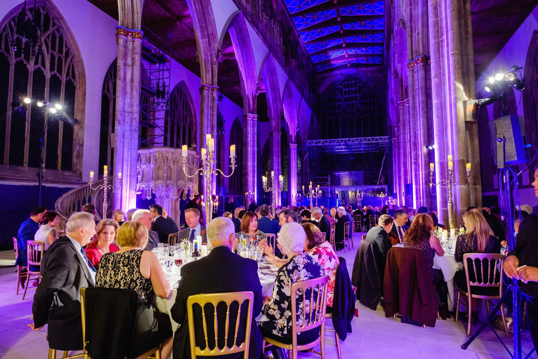 Guests dine by candlelit at a gala dinner that provided a major boost for the Hull Minster development project.