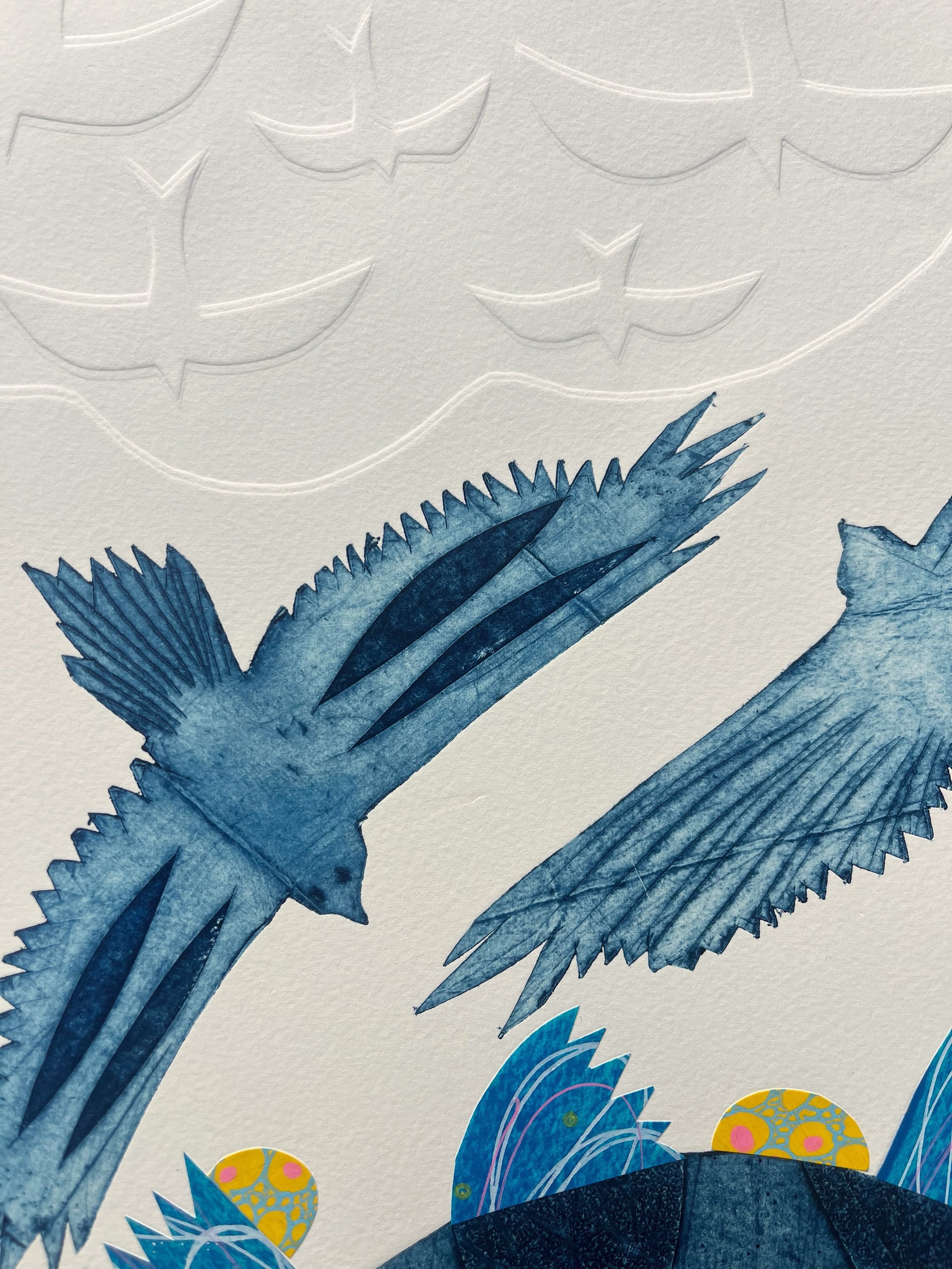 I added more birds and it looks so lovely 😍

For those of you who&rsquo;d fancy some joyful, playful art that brings style and good vibes into your home, I&rsquo;ll put some of my printmaking collages in my online shop soon. ✨