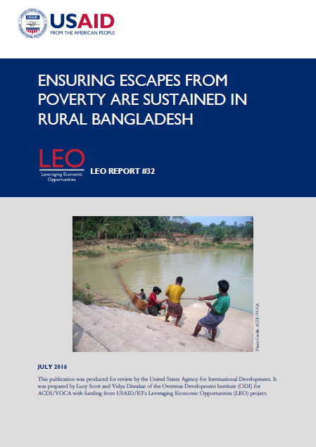 Ensuring Escapes from Poverty are Sustained in rural Bangladesh