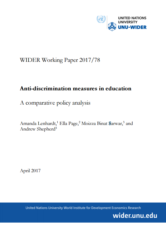 Anti-discrimination measures in education: A comparative policy analysis