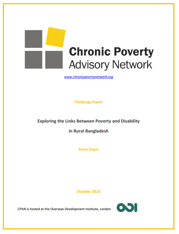Exploring the Links Between Poverty and Disability in Rural Bangladesh