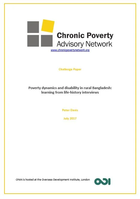 Poverty dynamics and disability in rural Bangladesh:  learning from life-history interviews