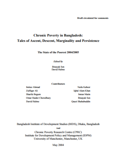 The State of the Poorest in Bangladesh: tales of ascent, descent, marginality and persistence
