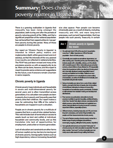 Chronic Poverty in Uganda - The Policy Challenges