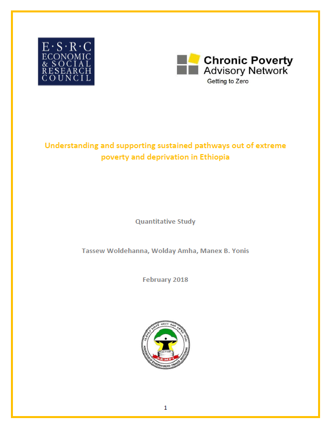 Understanding and supporting sustained pathways out of extreme poverty and deprivation - Ethiopia Quantitative Study 