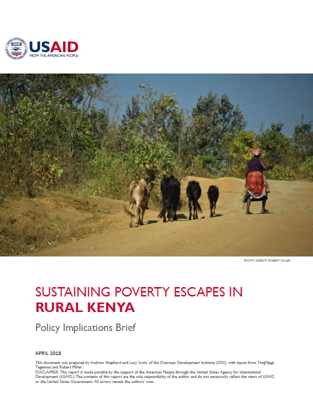 SUSTAINING POVERTY ESCAPES IN RURAL KENYA - Policy Implications Brief
