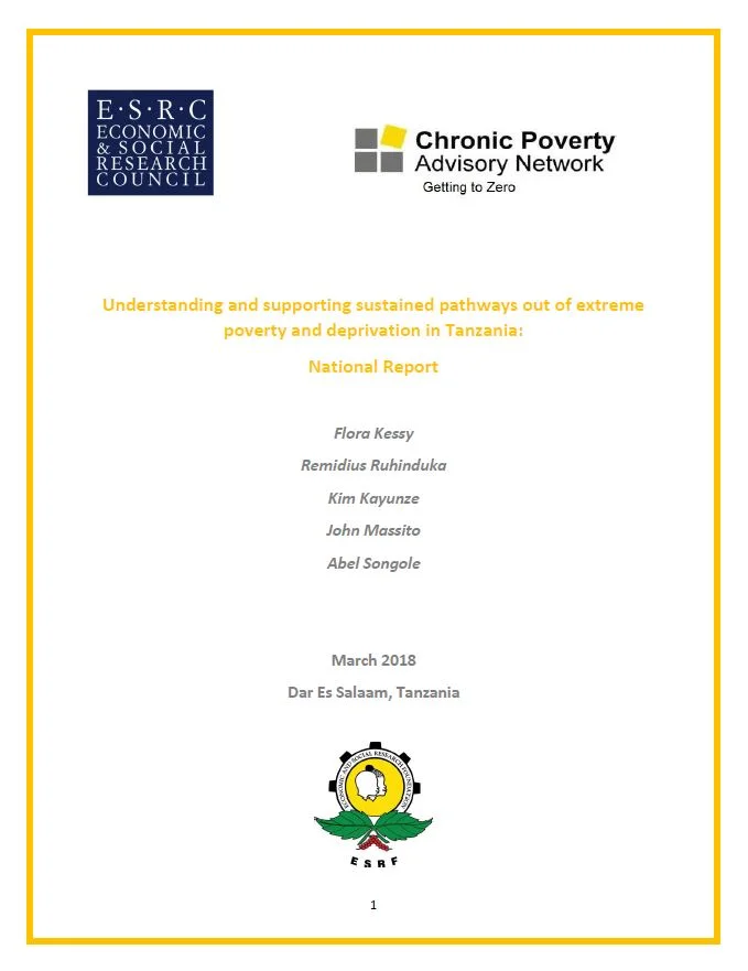 Understanding and supporting sustained pathways out of extreme poverty and deprivation: Tanzania National Report