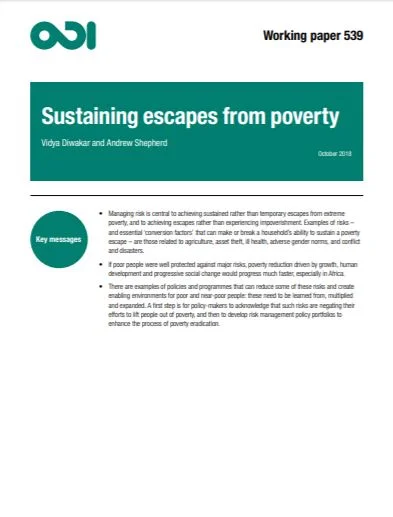 Sustaining escapes from poverty