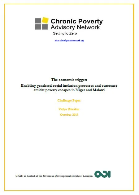 The economic trigger: Enabling gendered social inclusion processes and outcomes amidst poverty escapes in Niger and Malawi