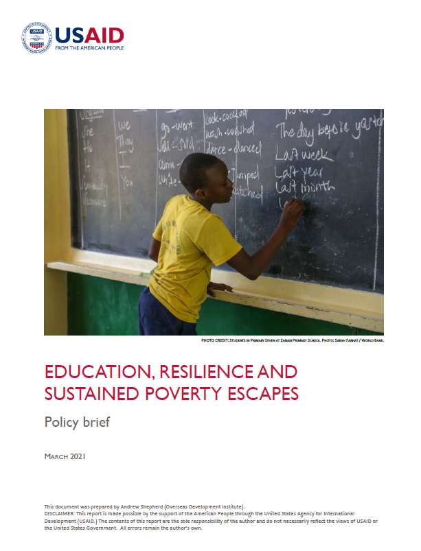 Education, resilience and sustained poverty escapes: Policy Brief