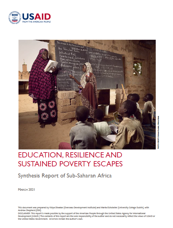 Education, resilience and sustained poverty escapes: Synthesis Report of Sub Saharan Africa