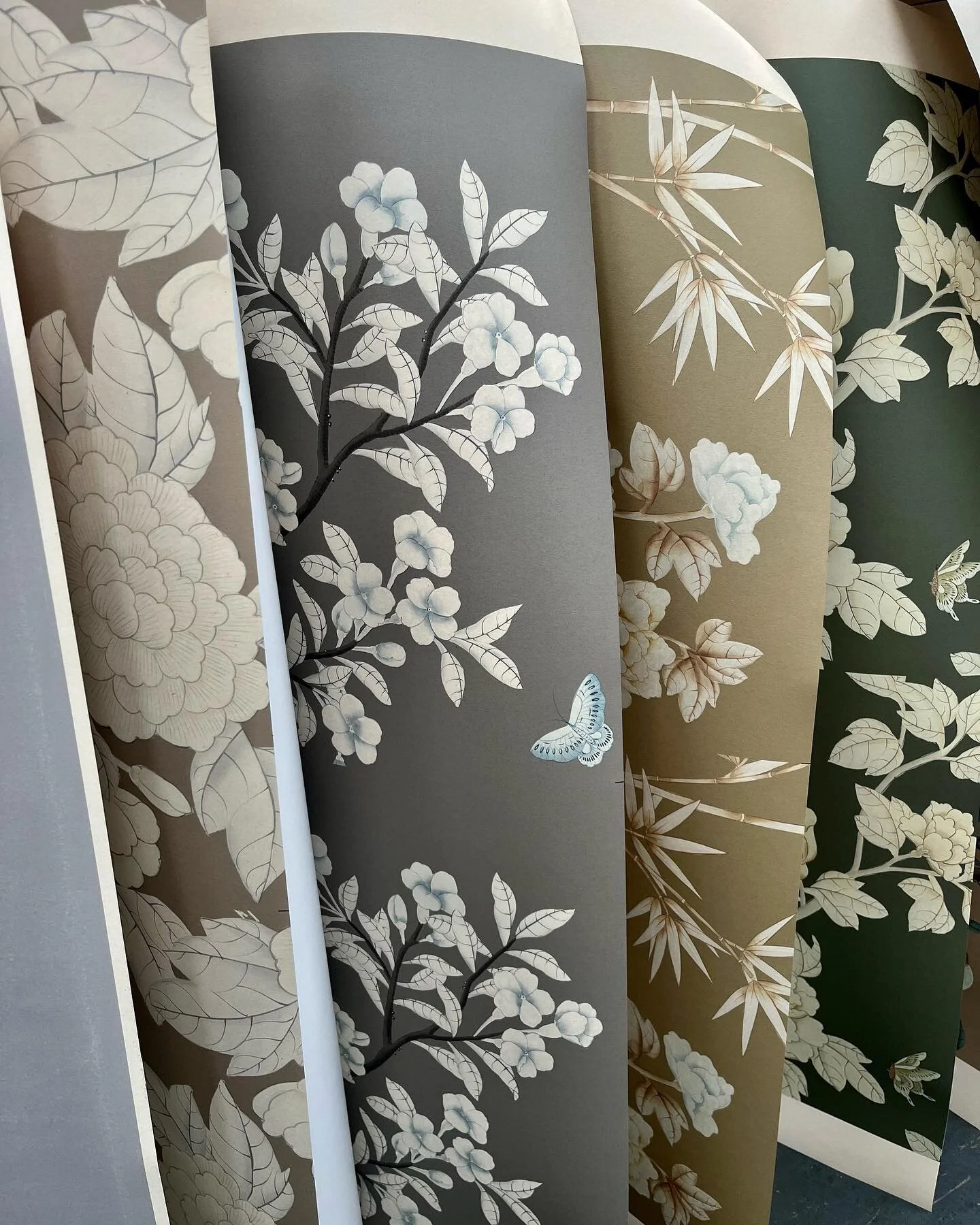 A visit today to the  D&rsquo;arts Wallpaper factory to source some papers for a project.  The papers can be custom designed and coloured and printed on to various back cloths DM us for more details and costs.  #Wallpapers #customwallpapers #bespokew