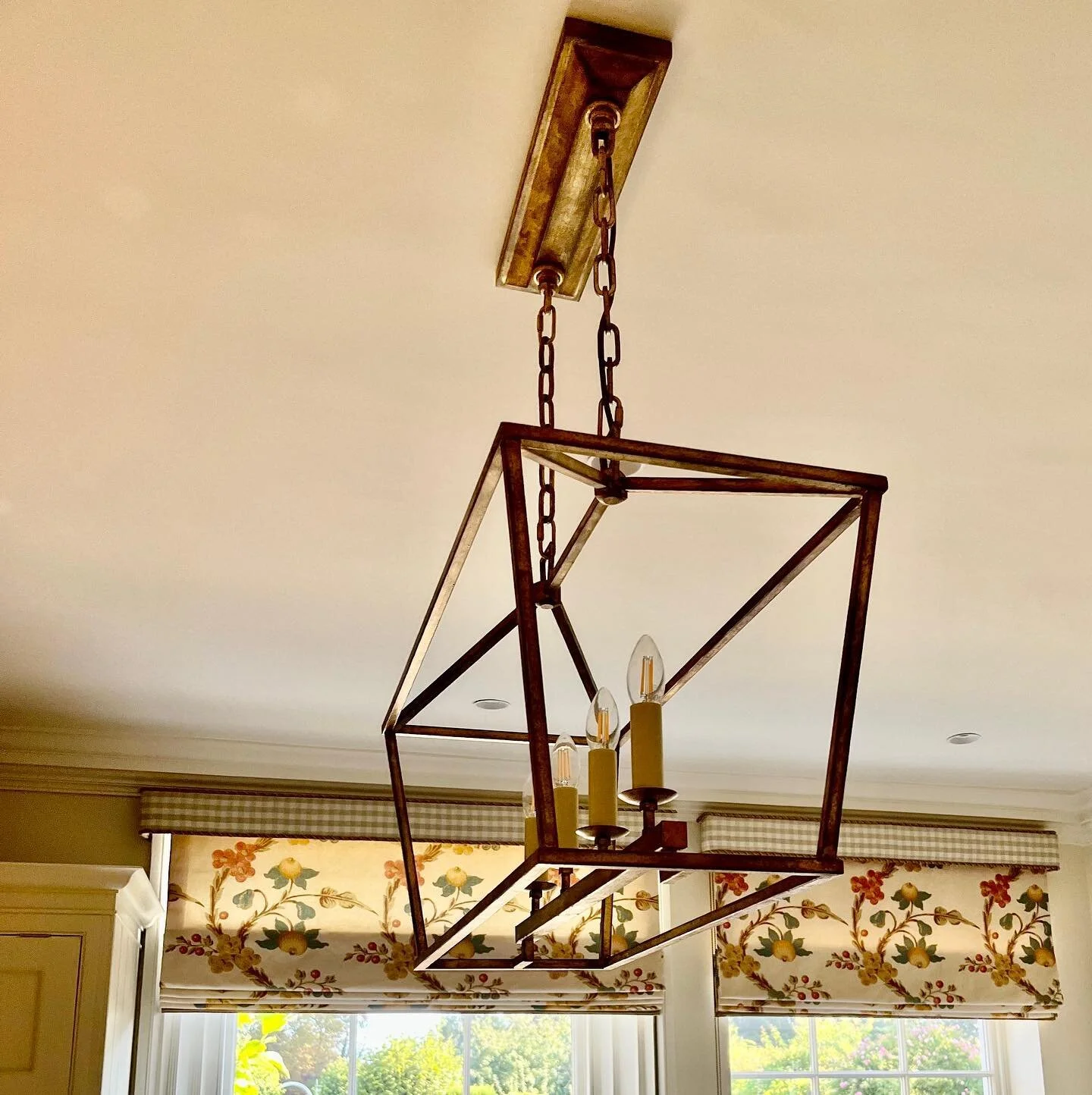 Just a few images of cage lanterns we have been using on projects recently, they look particularly good over large kitchen islands. All these lanterns come in several sizes and finishes, DM or email the showroom for prices. #lanterns #kitchenlantern 