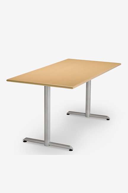 The T base offers the ultimate in flexibility, from general purpose use to the cafeteria to classroom and training rooms. Simply specify a basic freestanding table with glides or add options such as flip top mechanism, folding base, modesty panels, casters and power and communication for a dynamic training environment.
