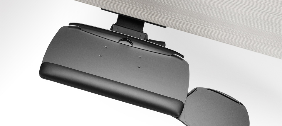 These keyboard systems features our Pinnacle 2™ Value Arm and either our Advantage-Dual platform with two swivel-out mouse surfaces or our Advantage-Single platform with right-hand swivel-out mouse surface.