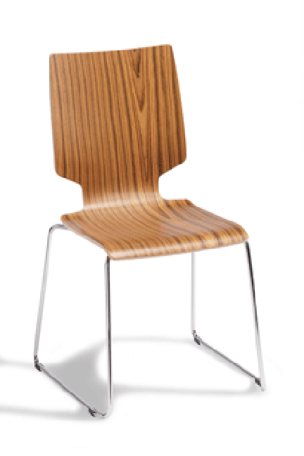 Perfect for a wide range of uses, Xylo chairs and stools are practical, sturdy and contemporary. Available with three different backrest shapes, Xylo is made of moulded plywood on a chrome-plated tubular metal base.