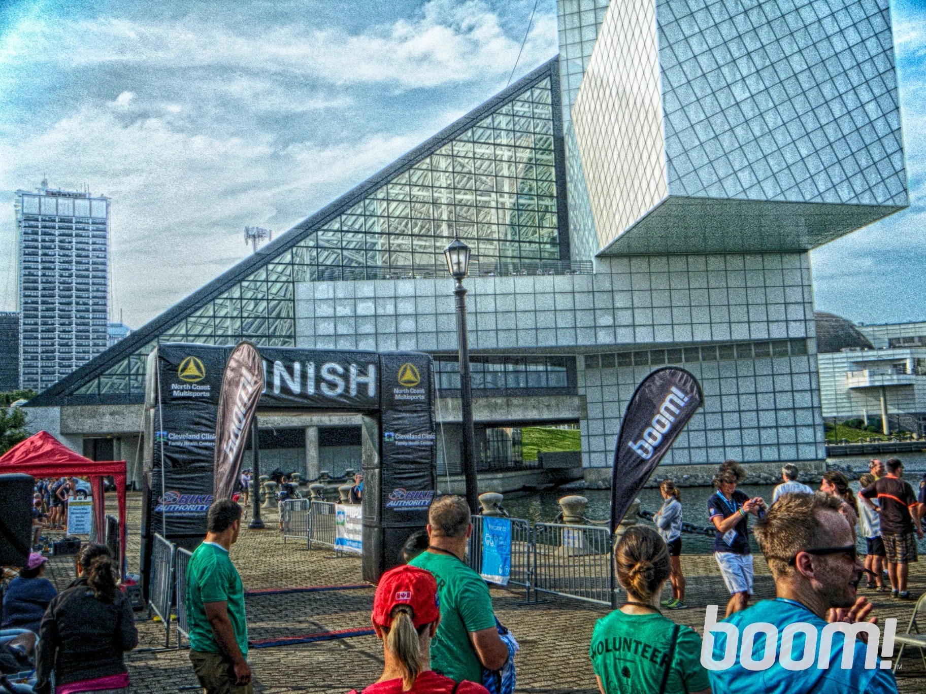 Finish line at the Rock'n'Roll Hall of Fame and Museum, downtown Cleveland