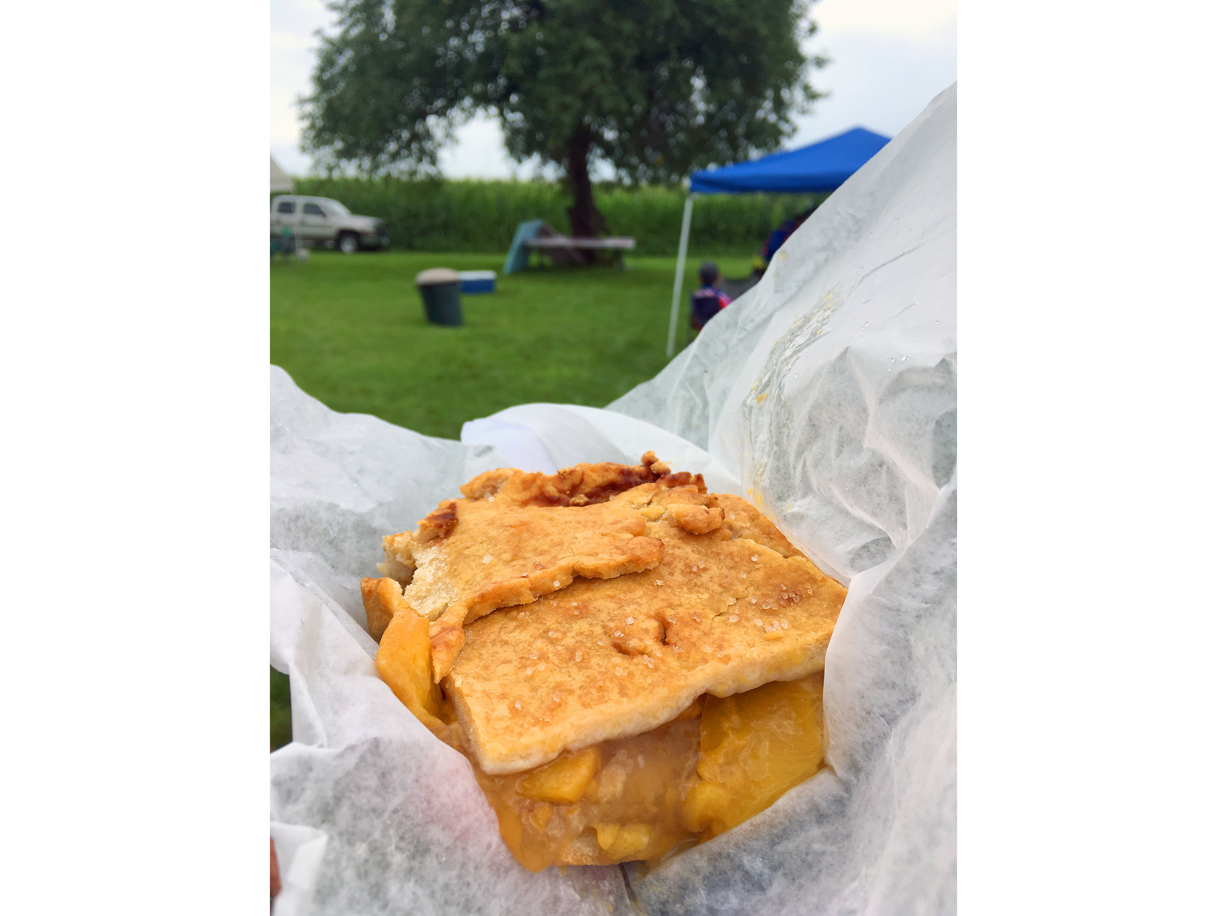  A few miles west of Rockford, Iowa, we discovered Slab Pie, made by the good people of Bethlehem Lutheran Church of Mason City, Iowa. Sadly, no ice cream. This would lead to a spiritual crisis later in the day... 