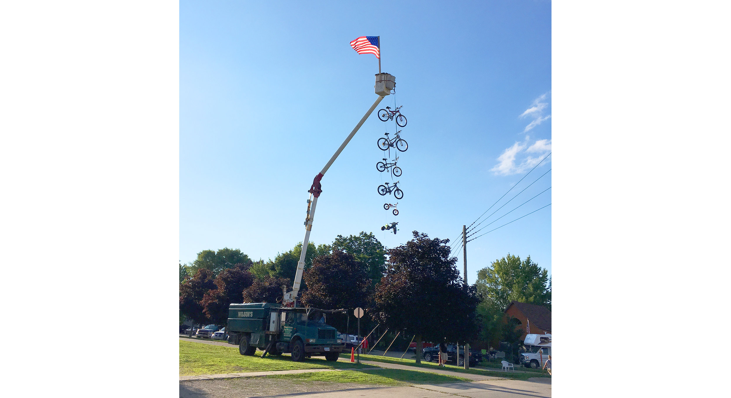  The folks in Cresco got creative with this hanging bike sculpture. 