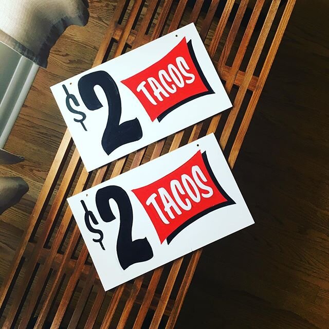 Twins!
At this rate I should have almost all the signs I need to open a restaurant when this Pandemic is over.
#signs #chicagosigns #chicagosignsystems #2dollartacos #tacotuesday #tacos #handpainted #woodsigns #restaurantsigns #casualdining