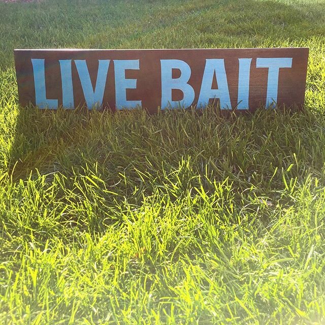 #livebait #bait #fishing #signs #woodsigns #handpainted #lakeside #lakes #summer #chicago #chicagosignsystems #