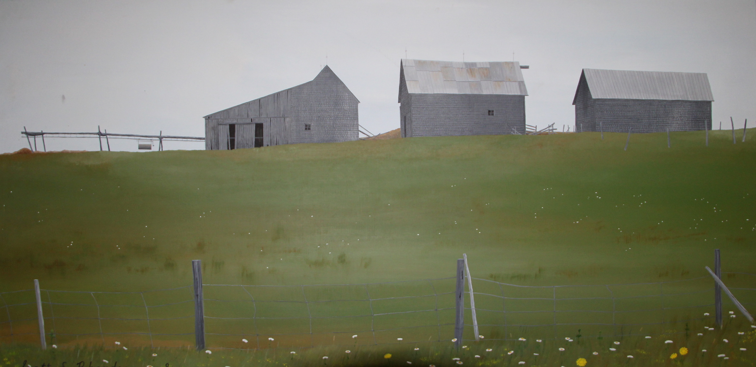  Canada Barns  24" x 48", acrylic on board  Gift 