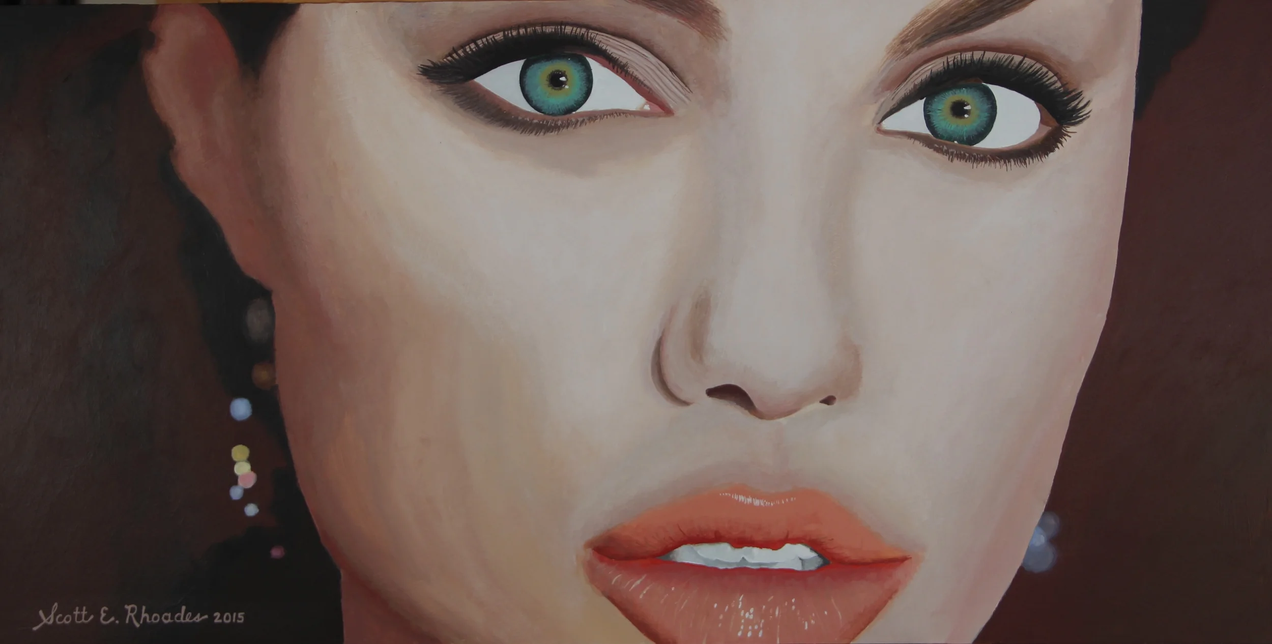 Angelina Jolie  12" x 24". $1000.