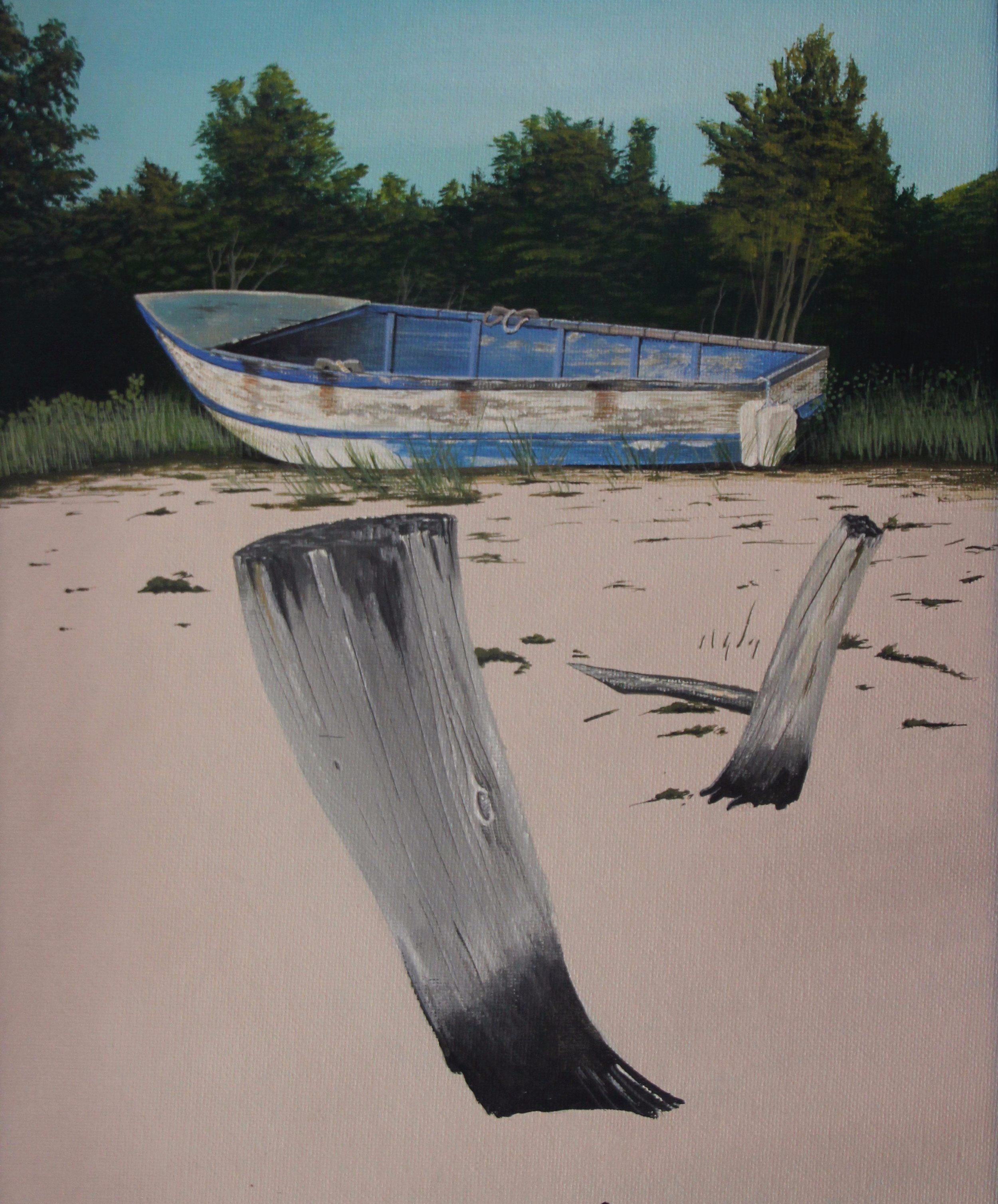 Blue Boat   11" x 14"  Sold