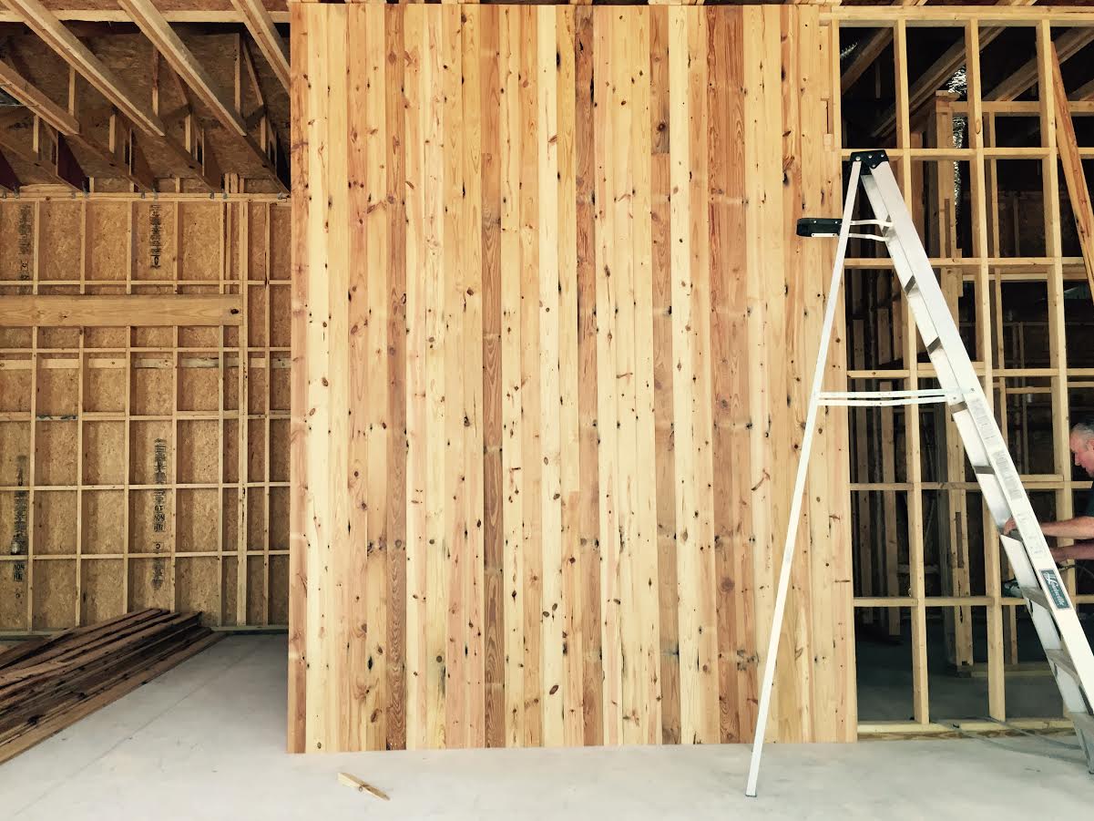 New Interior of Alex Gloria's. Reclaimed wood, milled at Vintage Mills , East Austin.