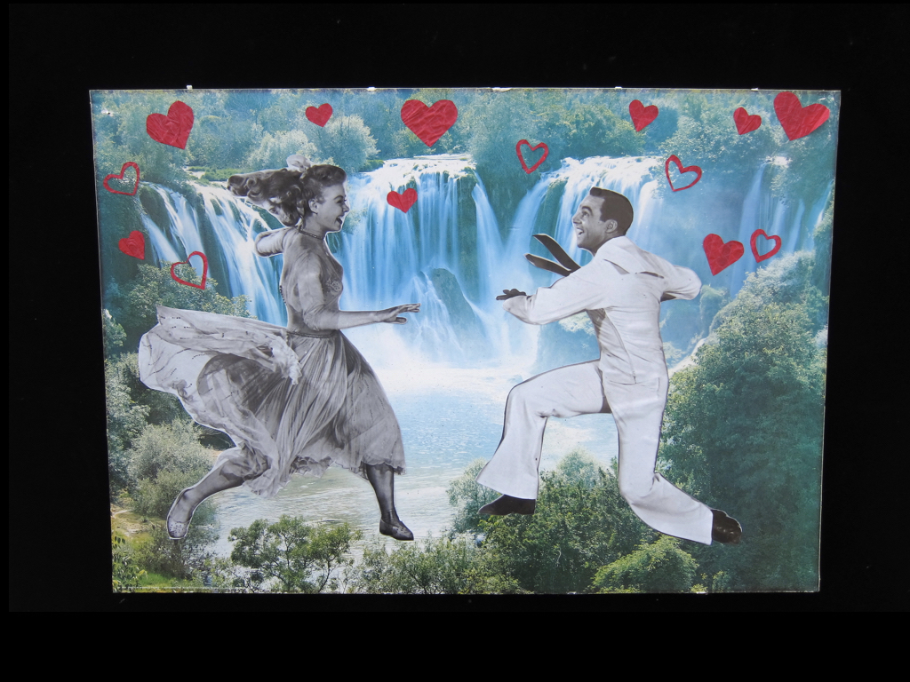 Effervescent Love Collage on foam core poster…..26 3/4” x 38.5” When you are in love you feel like you can do anything. It gives you extra energy and superpowers. With this piece my intention was to transmit to the viewer love power for growth and healing. My favorite artists are ones with grand hubris schemes to heal the world, and promote awakening. Their follies are legendary: Alejandro Jodorowsky, and Robert Wilson come immediately to mind. Collage on foam core poster…..26 3/4” x 38.5”