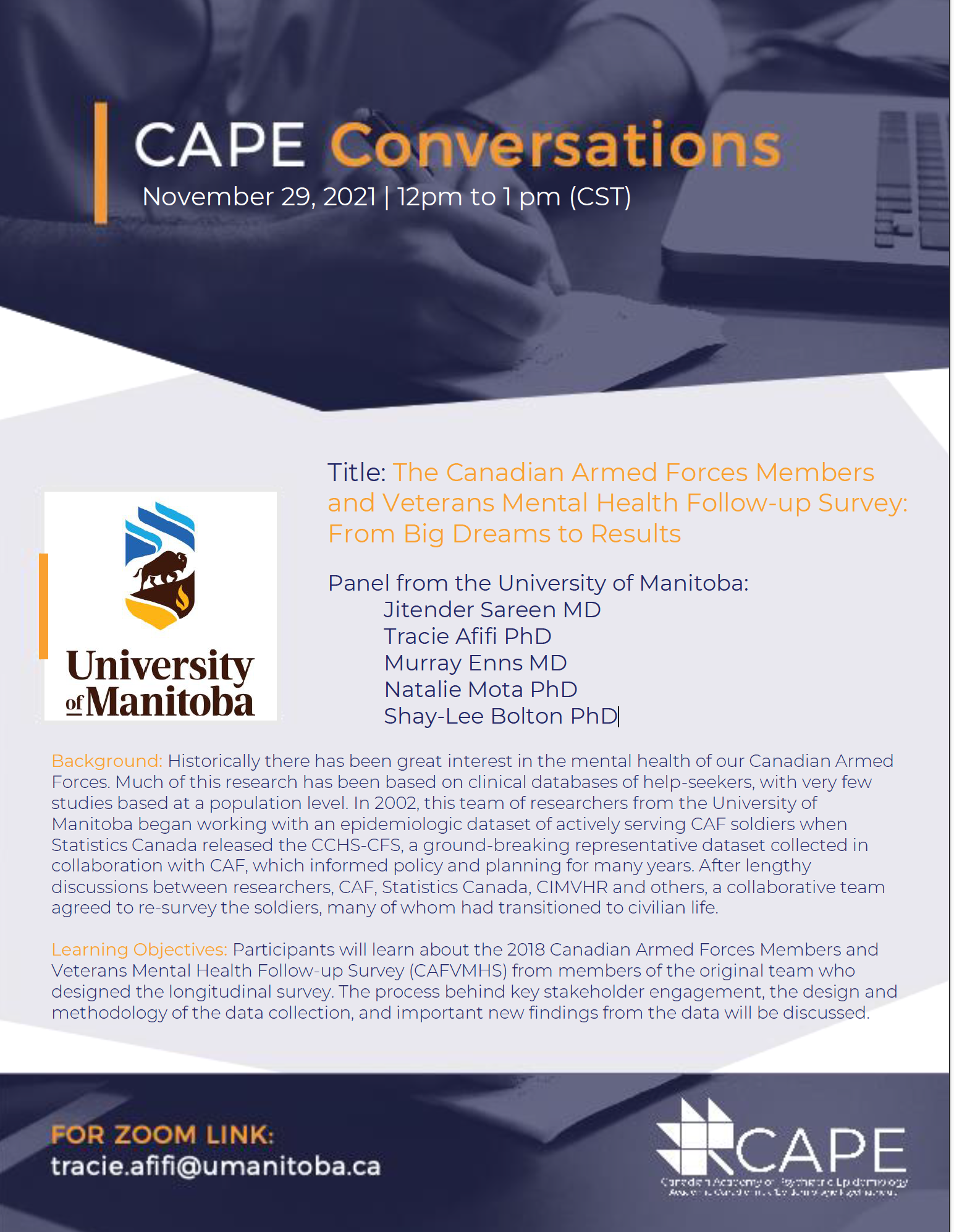 The Canadian Armed Forces Members and Veterans Mental Health Follow-up Survey: From Big Dreams to Results 